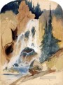 Paisaje de Crystal Falls montañas de Thomas Moran